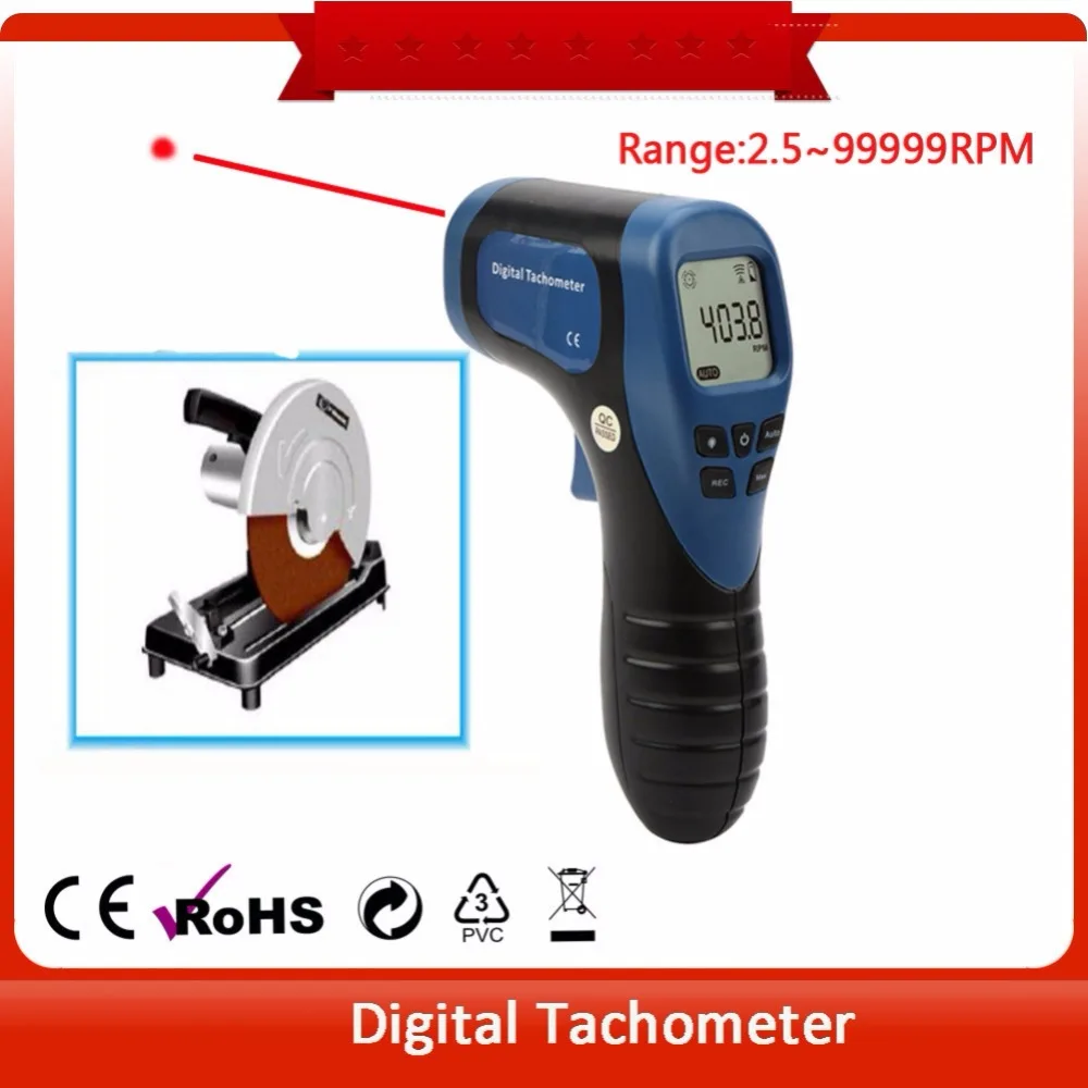 Digital LCD Photo Tachometer Non-Contact RPM Meter Motor Speed Gauge Gun Style Surface Tach Speedometer | Инструменты