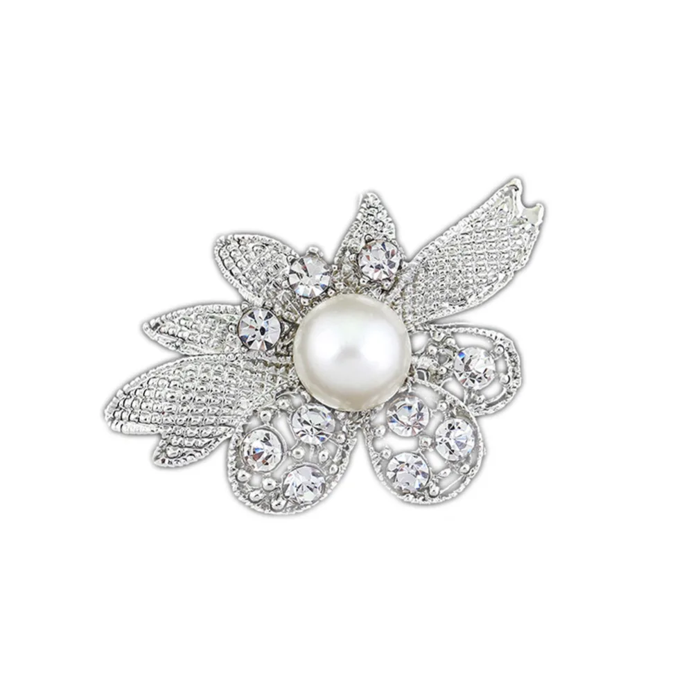 Серебряное покрытие брошь для свадебной вечеринки Модные женские хрустальные