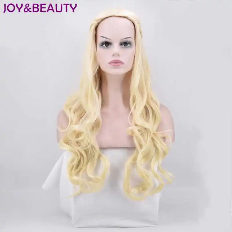 JOY& BEAUTY синтетические волосы длинные волнистые парик Игра Престолов Дейенерис Таргариен косплей парик высокая температура волокна волос парик Серый Золотой