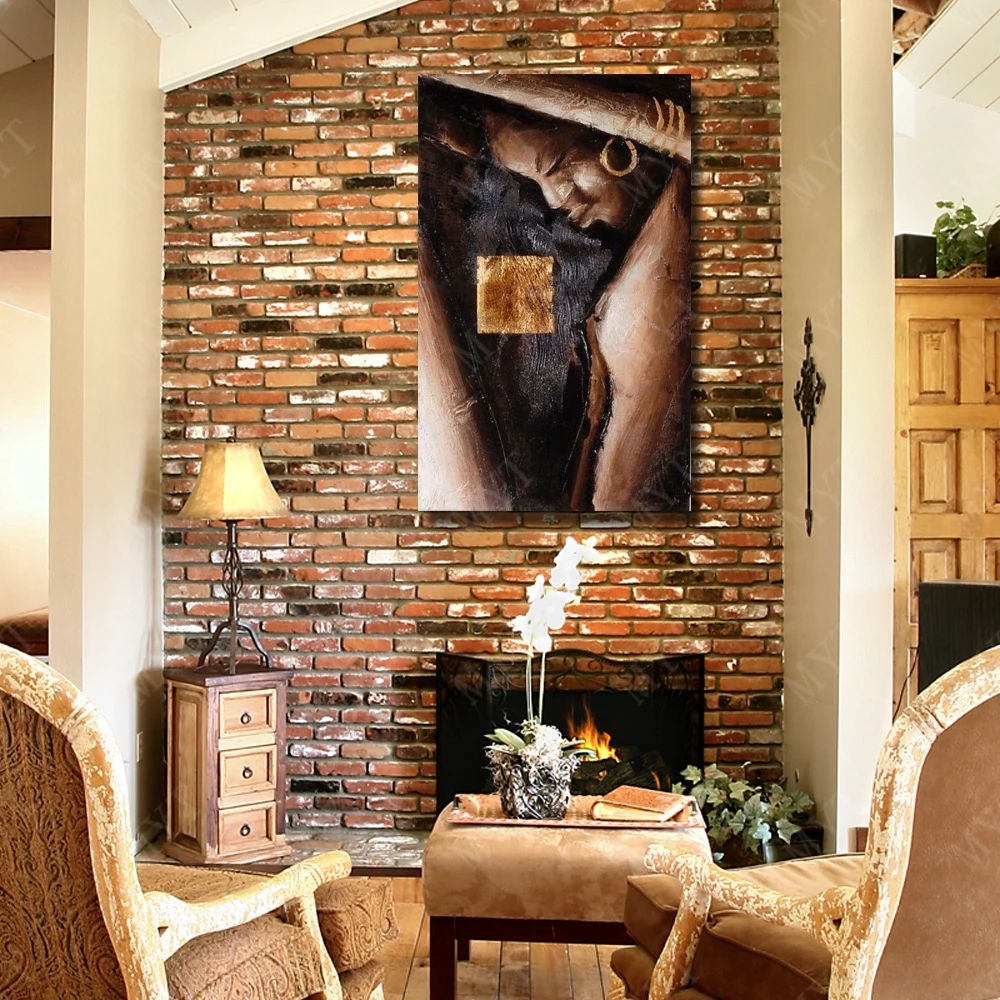 Бесплатная доставка Большая картина маслом на холсте африканская Обнаженная