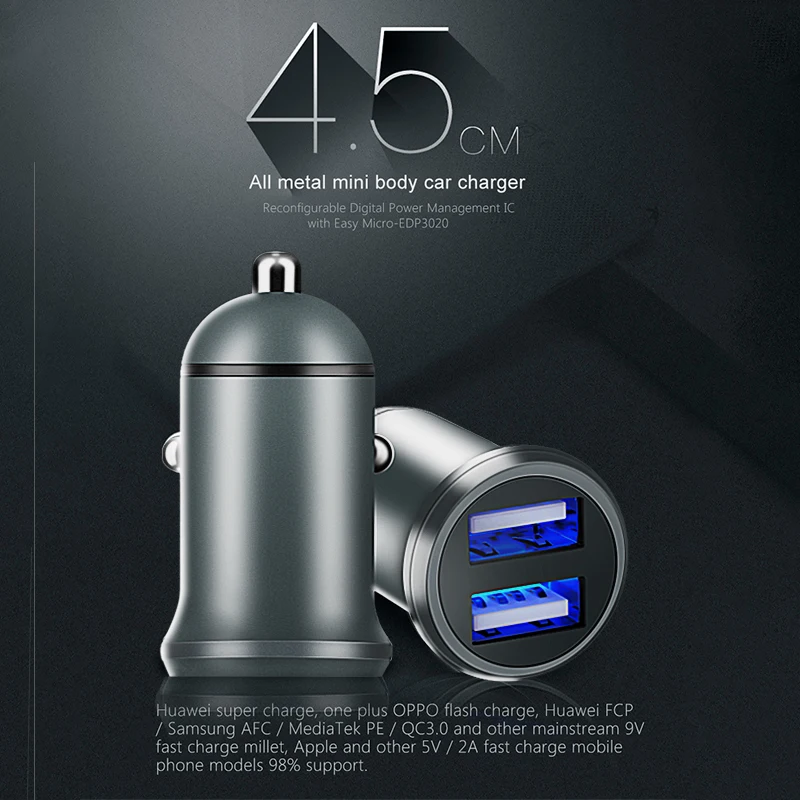 ! Автомобильное зарядное устройство ACCEZZ мини USB 4 5a А для Huawei 2A быстрая зарядка OPPO