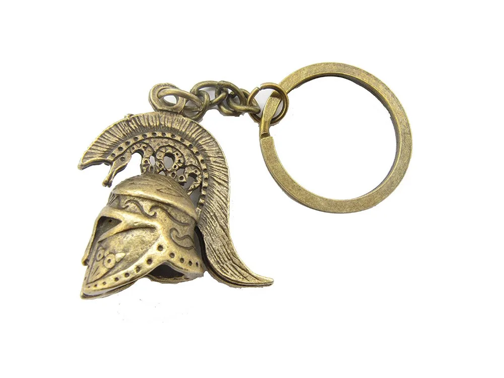 2 шт./лот-древние бронзовые брелок со Спартанцем в виде шлема Спарта ювелирные