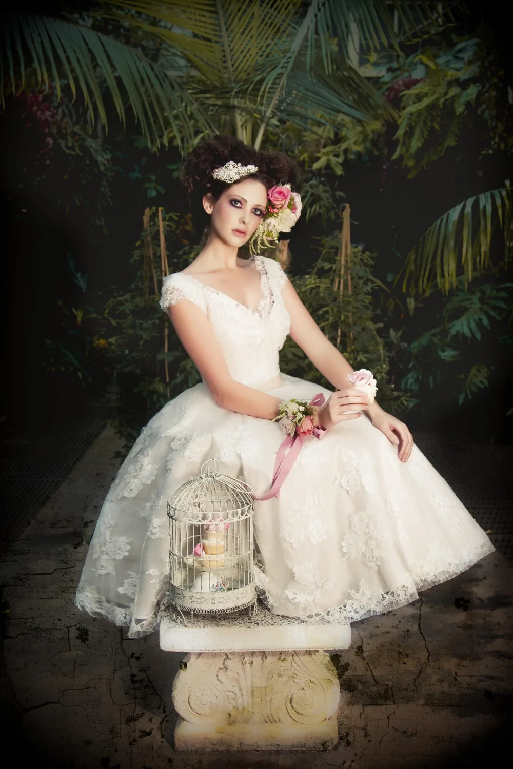 Inexpensive White Tea Length Informal Wedding Dresses 2014 Style Sleeveless Bridal Gowns For Brides Topo De Casamento | Свадьбы и