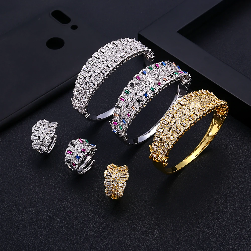 Jankely браслеты из колец золотого цвета наборы Дубай серебряные свадебные