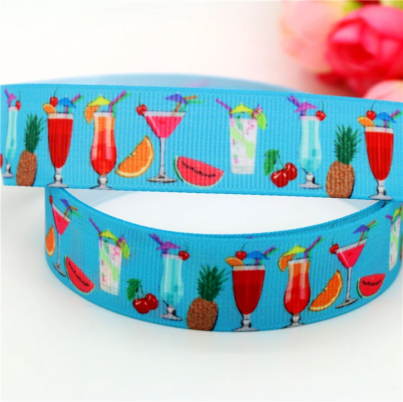 7/8 '' бантики кекс летние растительного печатных grosgrain ленты hairbow головные уборы вечерние украшения 22 мм D574