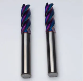 

GEK 10pcs/sst Solid Carbide EndMill 4 Flutes Metric 65 HRC Helix 35 NaCO coated