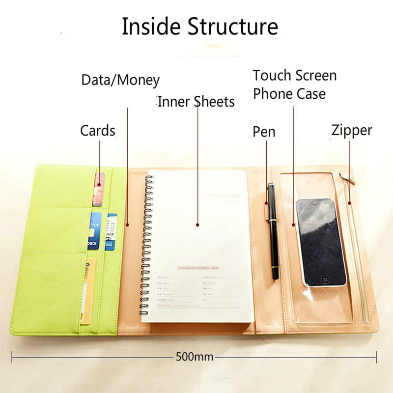 A5 Office Planner Business Notebook School Stationery Supplies Loose-leaf Notebook Agenda Planner Organizer Bullet Journal