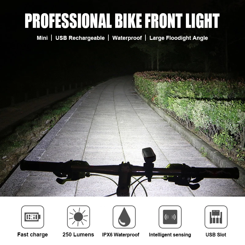 WasaFire водонепроницаемый велосипедный передний фонарь светодиодный налобный USB