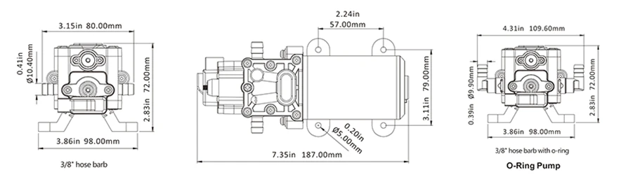 40PSI 12 в морской водяной насос мембранный насос аксессуары для лодки душ туалеты воды передачи двигателя для RV Caravan