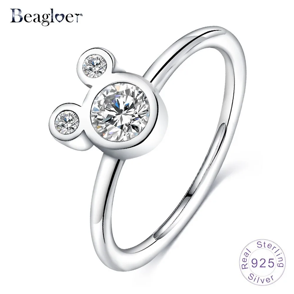 Beagloer Новая акция Аутентичные 100% 925 пробы серебро Прекрасный Обещание Кольца для