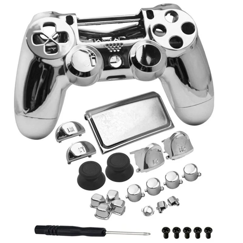 Полный Корпус в сборе кнопки из ракушек для PS4 Pro контроллер покрытие хромированный корпус крышка Игровые приставки 4 Pro JDS040 JDM040 4,0 геймпад