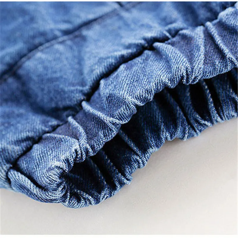 Джинсовая плиссированная юбка для девочек Короткая Повседневная мини с