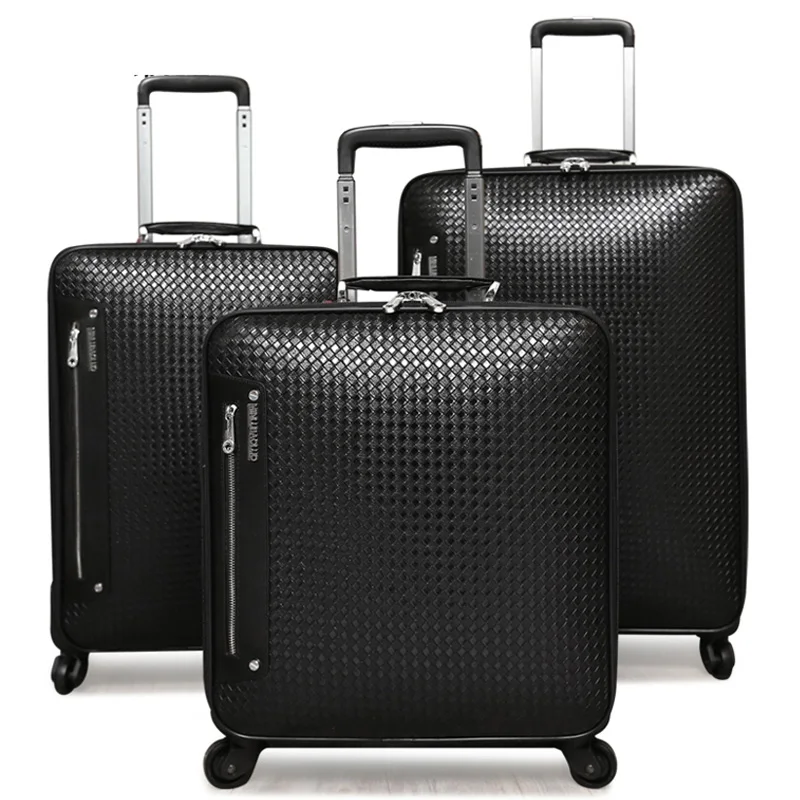 1pcs(16 inch) Новинка, женский ретро чемодан на колесиках 16, 20, 24 дюйма, высокое качество, натуральная коровья кожа, мужская деловая сумка на колесиках, дорожная сумка - Цвет: 1pcs(16 inch)