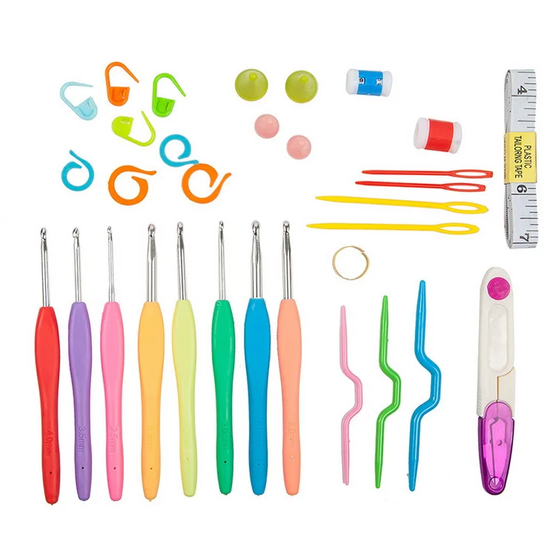 Высокое качество 1 комплект крючком Крючки иголки швы для вязания ремесла Набор в