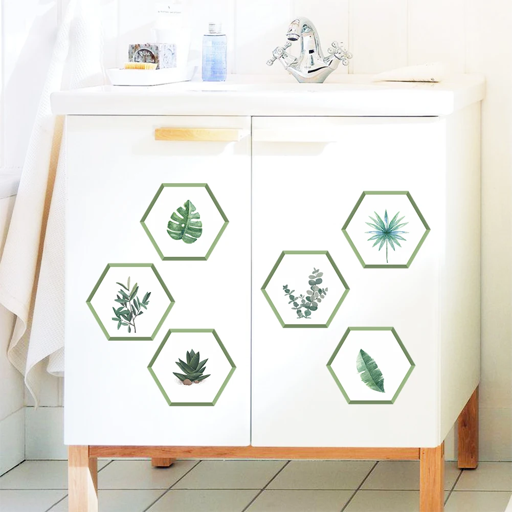 Ромб оправа зеленые садовое растение плинтус для стен Наклейка украшения дома