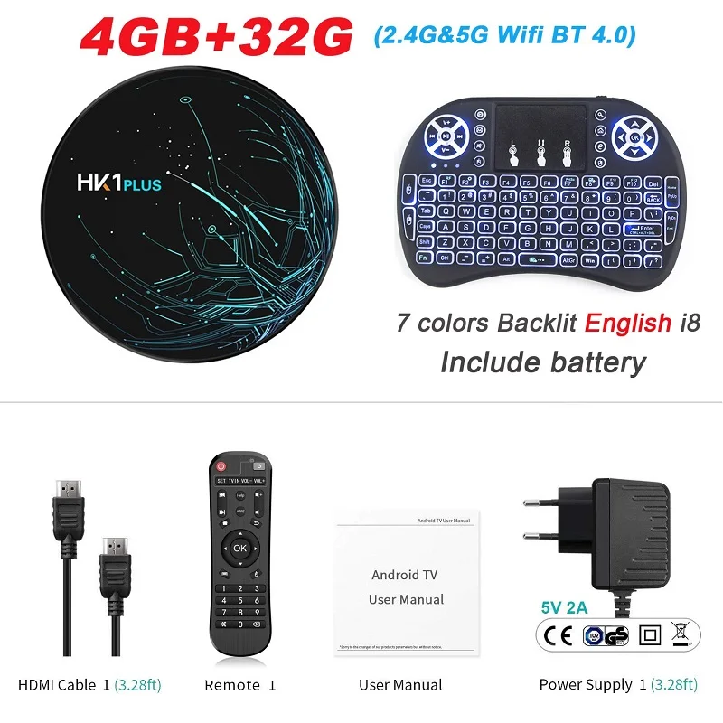 4G 32G ТВ-бокс HK1 Plus Smart Android 9,0 LPDDR3 4 Гб 64 Гб Amlogic S905X2 Dual Wifi BT4.0 H.265 4 K HK1Plus X2 4 ГБ 32 ГБ телеприставка - Цвет: 4G 32G