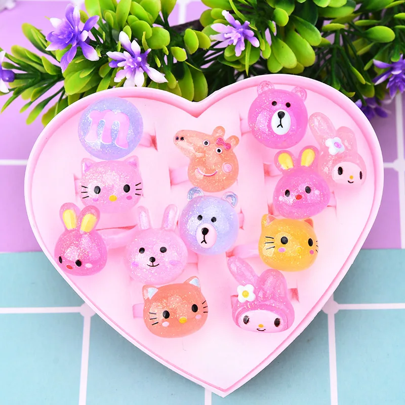 Оптовая продажа 12/36/50/100 шт. Милые смешанные пластиковые Peppa кролик мультфильм