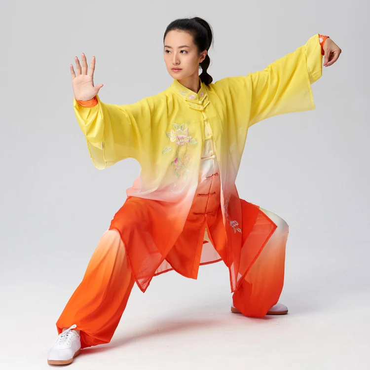 Костюм для боевых искусств тайцзи одежда выступлений униформа wushu с вышивкой