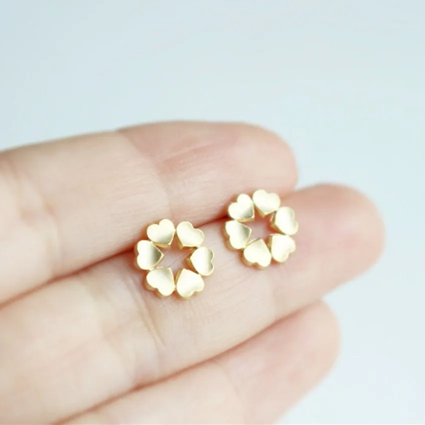 Женские серьги-гвоздики с сердечками Kinitial красивые ювелирное изделие | Украшения