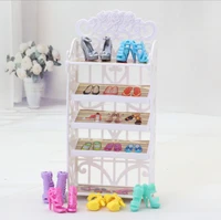 barbies shoe rack accessories barbiees shoes 20 pairs shoes shoe cabinet white rack furniture for barbiees doll car clothes