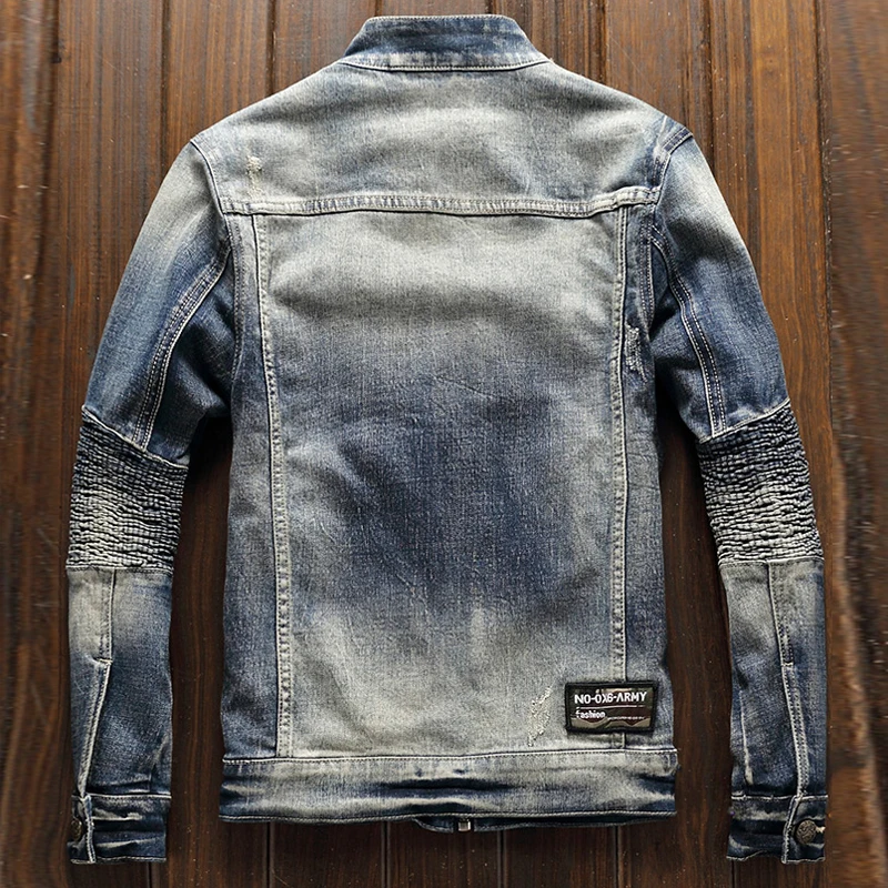 Мужская Байкерская джинсовая куртка, пальто XXXL, уличная одежда, фирменный дизайн, европейский стиль, мужские джинсовые пальто XXXL, пальто A199