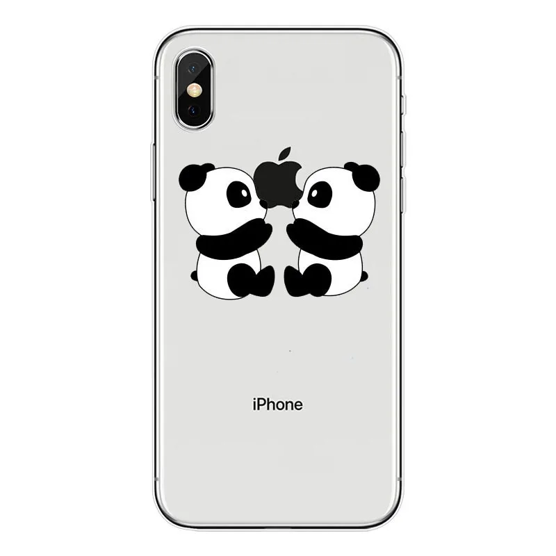 Чехол sera с милой пандой из мультфильма, чехол с животными для iphone X, 5S, 7, 6, 6s plus, 8 Plus, 5 SE, прозрачный силиконовый мягкий чехол для телефона из ТПУ
