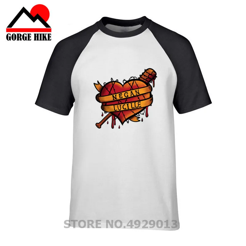 Известный The Walking Dead Negan Lucille Camiseta Футболка мужская ТВ футболка с круглым вырезом