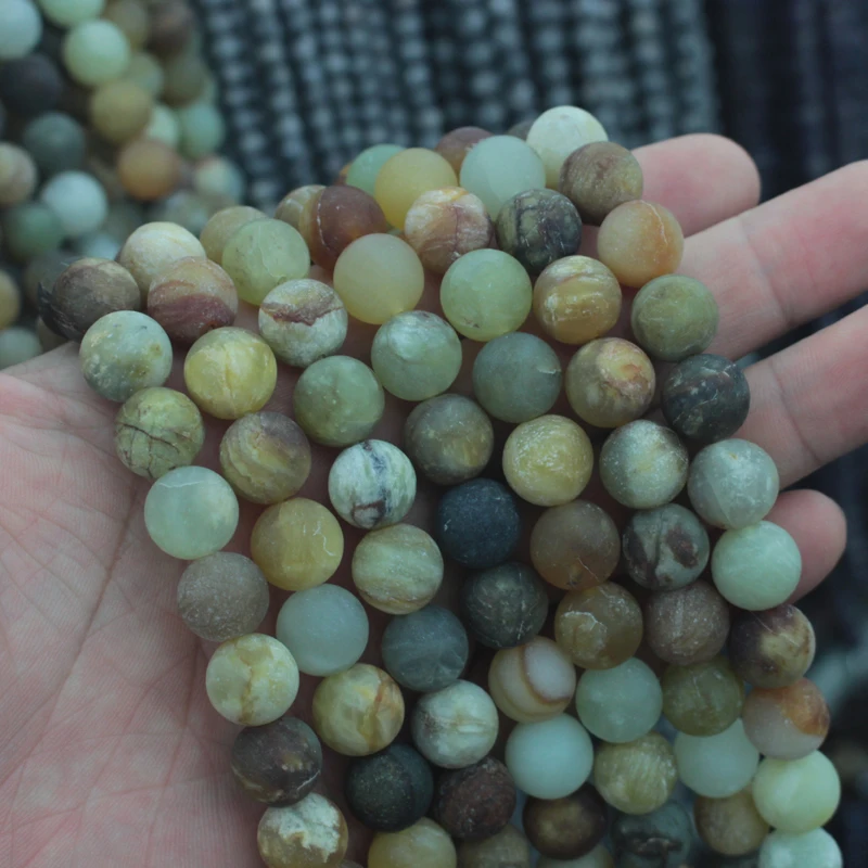 Круглые бусины из нефрита с цветком мороза натурального камня для