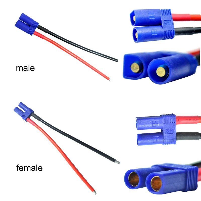 Amass EC2 EC3 EC5 2,0 мм 3,5 мм 5,0 мм банан Женский Мужской Разъем с 10 см 12 см 12awg 18awg силиконовый провод RC Lipo батарея
