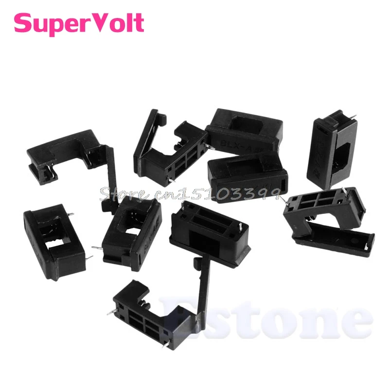 10Pcs 5x20mm Fuse Holder With Cover Chassis/Panel Mount BLX-A Black Fr PCB Board Drop Ship | Обустройство дома