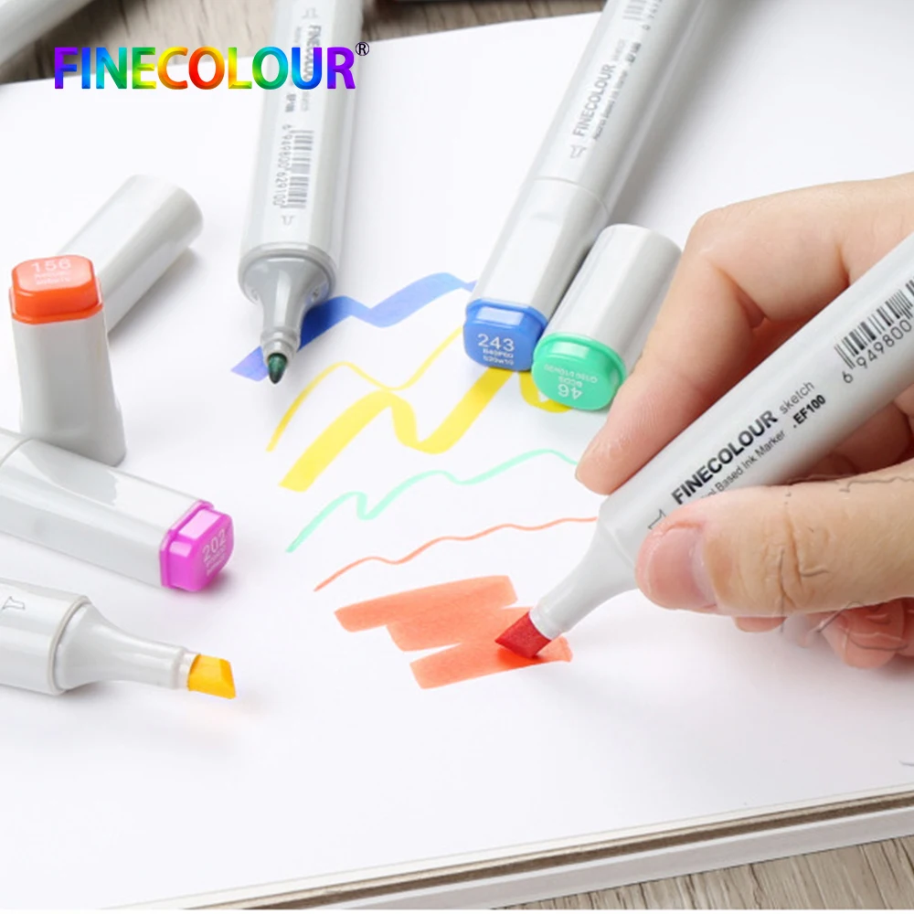 Finecolour EF100 3 шт. набор ручек для набросков, Цвет Архитектура школьная на спиртовой основе Manga маркер Цвет es Маркер для белой доски для рисования