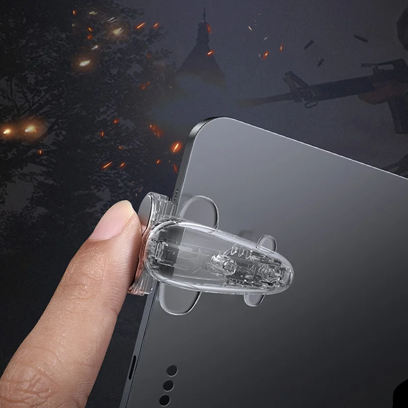 Baseus PUBG игровой триггер управления устройство для Xiaomi IPad планшеты мобильный телефон игровой шутер Кнопка огня джойстик IOS Android - Цвет: Прозрачный