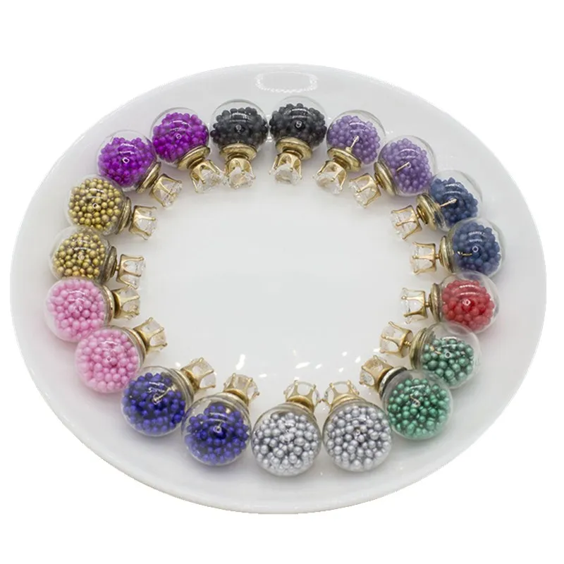 10 пар бусин подвески стеклянные шарики двусторонние серьги Популярные гвоздики