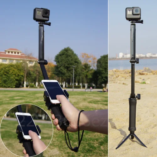 sports cameras Selfie Stick Tripod Extendable Monopod Mount for GoPro Hero 6/5/4/3+ SJCAM sj7 sj6 SONY HDR-AS100VR AS30VR AS20 |
