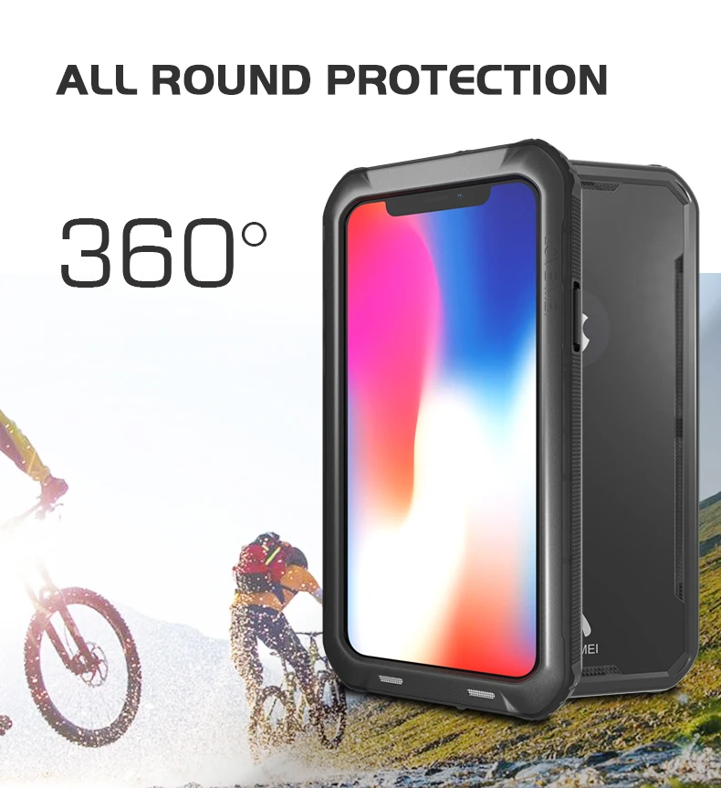 LOVE MEI IP68 Подводный Водонепроницаемый чехол для iPhone X 5 8 дюймов водонепроницаемый