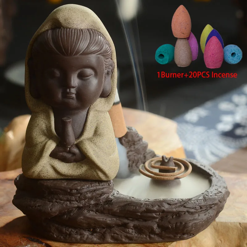 Конус для благовоний с керамической подвеской из исинской глины 20 шт.|incense burner|coil