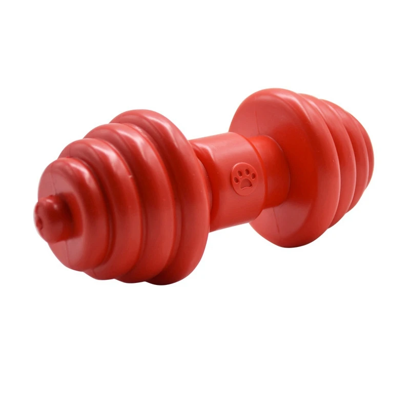 Red Pet Dog Toy Rubber Dumbbell Molar Ball Wear-resisting Floating Product | Дом и сад