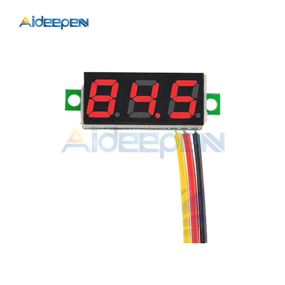 100V 3 Wires Red 0,28 дюймов светодиодный цифровой вольтметр Амперметр 50 в 100 в 200 в автомобильный мотоцикл измеритель напряжения тока детектор напряжения Тестер монитор панель - Цвет: 100V 3 Wires Red