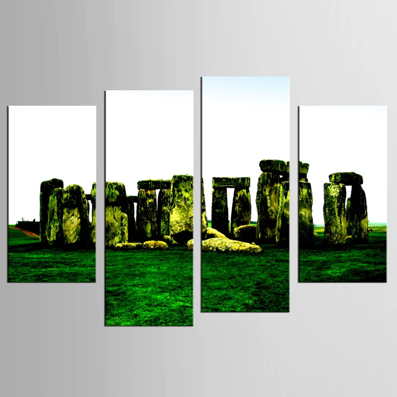 

4 Pieces/set Beautiful Meadow Landscape Wall Art For Wall Decor Home Decoration Picture Paint on Canvas Painting Unframed