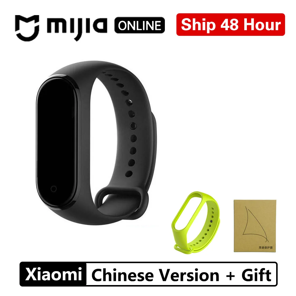 Chinese Version gift Xiaomi Mi Band 4 Smart AI фитнес-трекер для измерения сердечного ритма 135 мАч Bluetooth 5,0 50 м водонепроницаемый сенсорный цветной экран музыкальный браслет - Цвет: Chinese Version gift