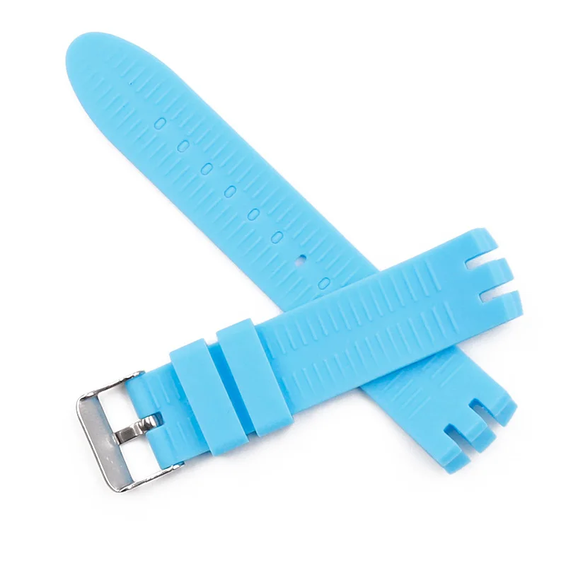 Часы аксессуары пряжкой силиконовый ремешок Для женщин подходит для Swatch YTS401 402 409 713 YTB400 каучуковый ремешок Для Мужчин Смотреть band