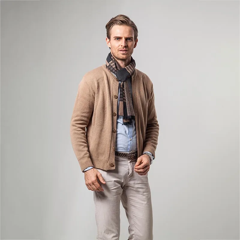 

YOUHAN Fashion Europe Scarves Men 2020 New Winter Warm Imitation Cashmere Scarf Men Business Plaid Scarfs