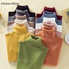 Женский трикотажный свитер-водолазка, повседневный мягкий однотонный джемпер, облегающие эластичные пуловеры, Осень-зима 2022