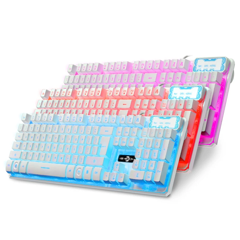 Проводная игровая клавиатура 3 цвета красный/фиолетовый/синий подсветка
