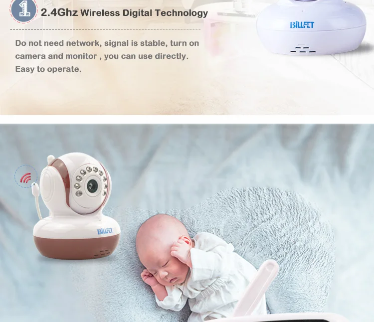 Без wifi Беспроводной Детский монитор камера Bebe пульт дистанционного управления PTZ няня камера ночного видения детский телефон камера Babyfoon Музыка(колыбельки) Очень чувствительный микрофон Качество хорошее