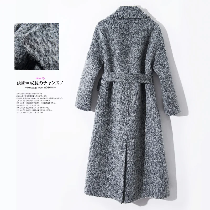 Women Coat 100% MERINO Wool Knitting Open Stitch Winter New Arrival Pure Woolen Cardigans Ladies &amp Blends Woman Clothes Top | Верхняя
