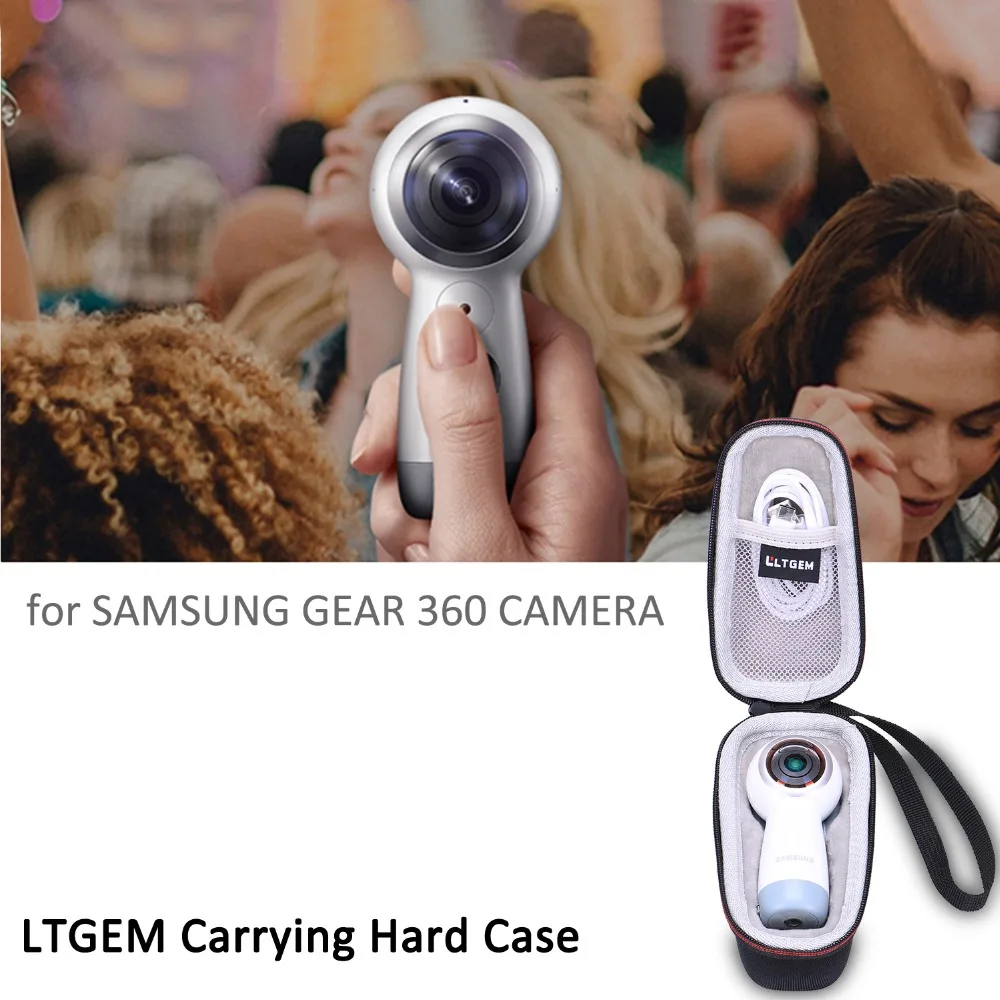 LTGEM EVA Hard Case for Samsung Gear 360 SM-R210 (2017 Edition) Spherical Cam 360 Degree 4K Camera - Camera Protective Carrying