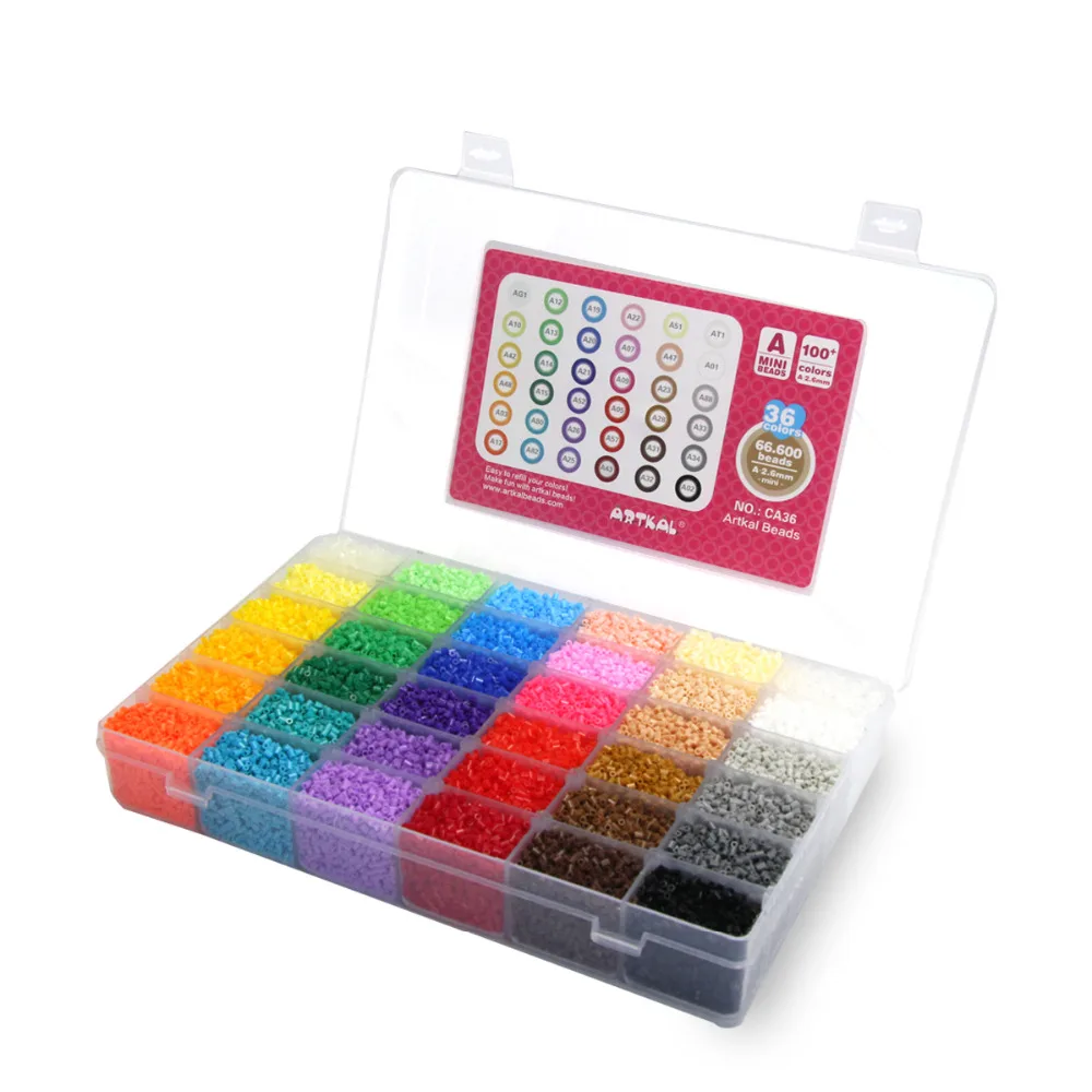 36 цветов бисер artkal эксклюзивный мягкий коробка набор перлер A 2.6mm мини бусины