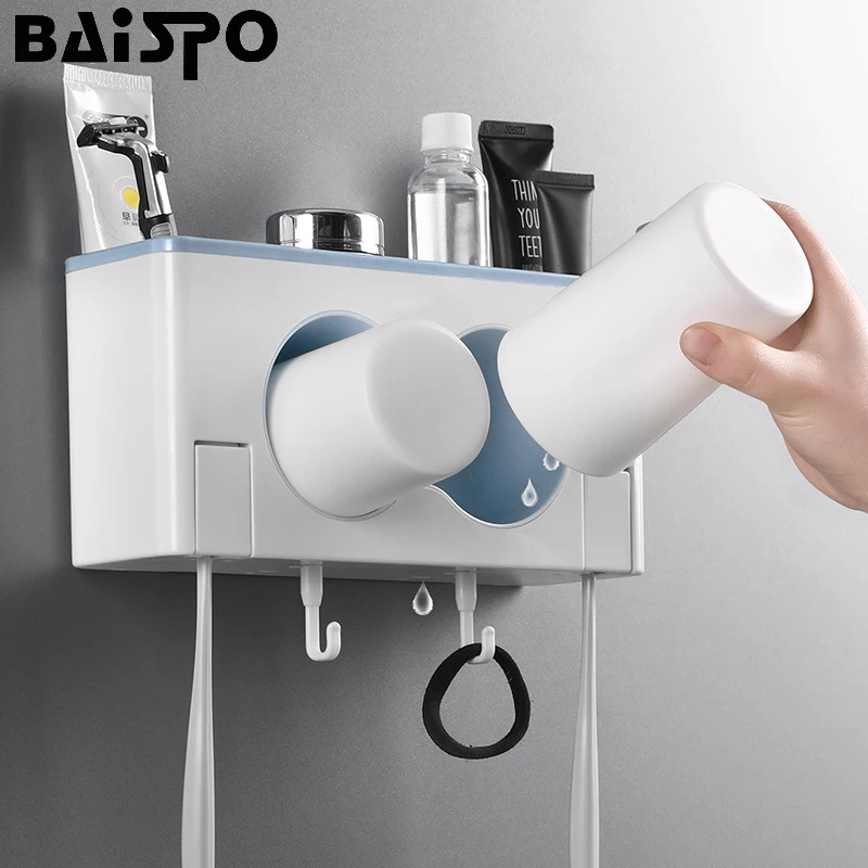 Водонепроницаемый держатель для зубных щеток BAISPO без гвоздей коробка хранения