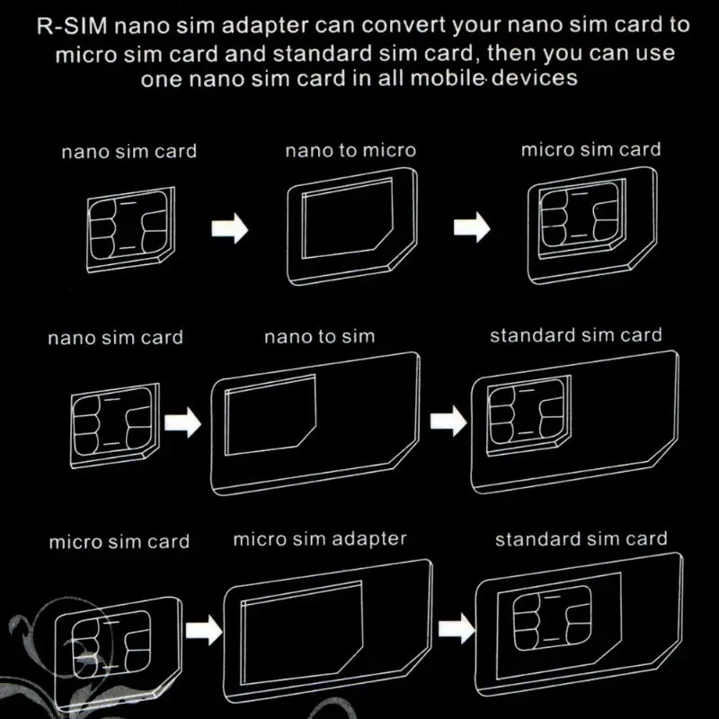 10 шт. 4 в 1 Nano sim карта для микро стандартной карты адаптер конвертер с извлекаемым